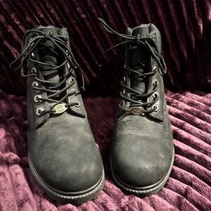 Timberland Genuine Leather Black Boots Size 6M